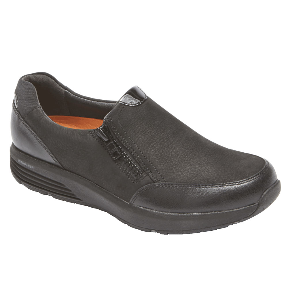 Rockport Slip-On Dam Svarta - Trustride Side Zip - CWVHN3615